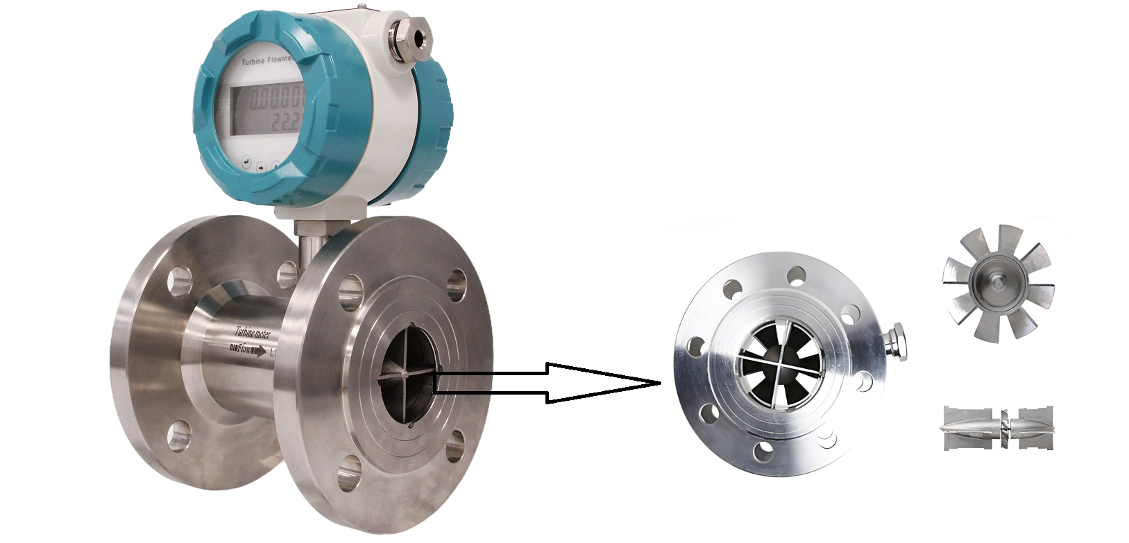 pengukur aliran turbin untuk minyak turbine flow meter for oil