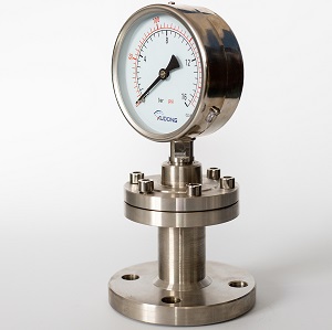 Diaphragm pressure gauge for high viscosity liquid
